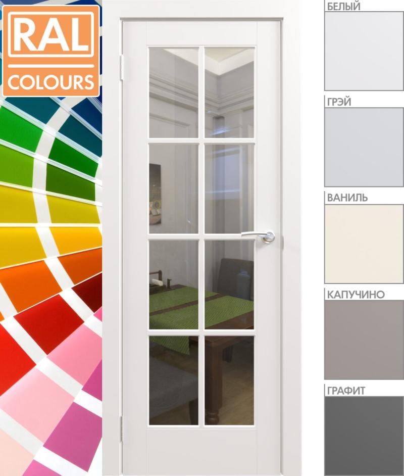 Межкомнатная дверь «ПЕРФЕТО» 6 ПО (Цвет — Белый; Ваниль; Грэй; Капучино; Графит)
