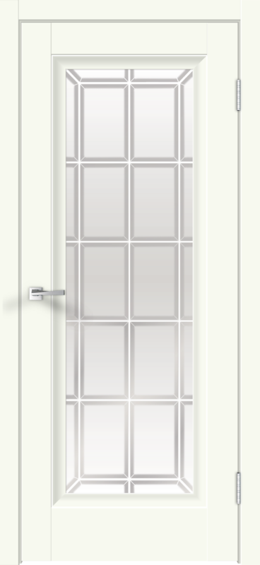 Межкомнатная дверь ALTO 9 со стеклом цвет Молочный эмалит 