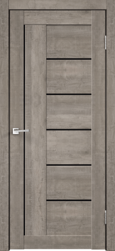 Межкомнатная дверь КАНЗАС со стеклом цвет Сталь 