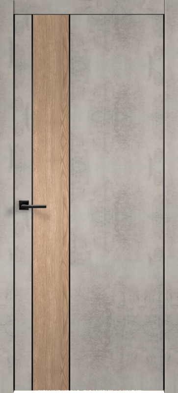 Межкомнатная дверь TECHNO BLACK DUO 2 цвет Муар светло-серый 