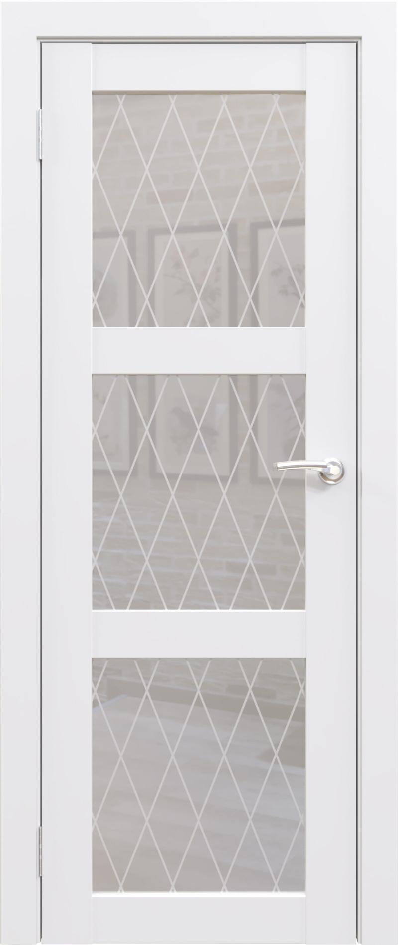 Межкомнатная дверь «ФЛЭШ ЭКО КЛАССИК» ПО-03 / Матовое стекло (Цвет — Белый)