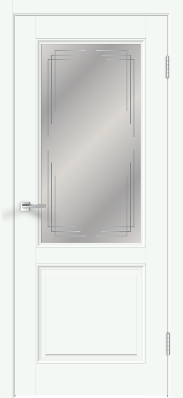 Межкомнатная дверь EMALUX VILLA со стеклом 2V без притвора Эльбрус
