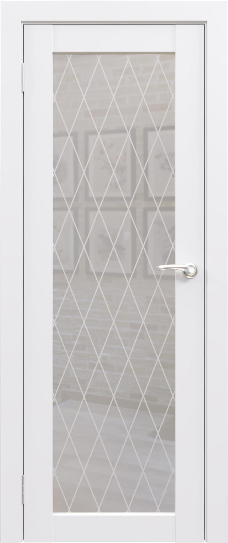 Межкомнатная дверь «ФЛЭШ ЭКО КЛАССИК» ПО-01 / Матовое стекло (Цвет — Белый)
