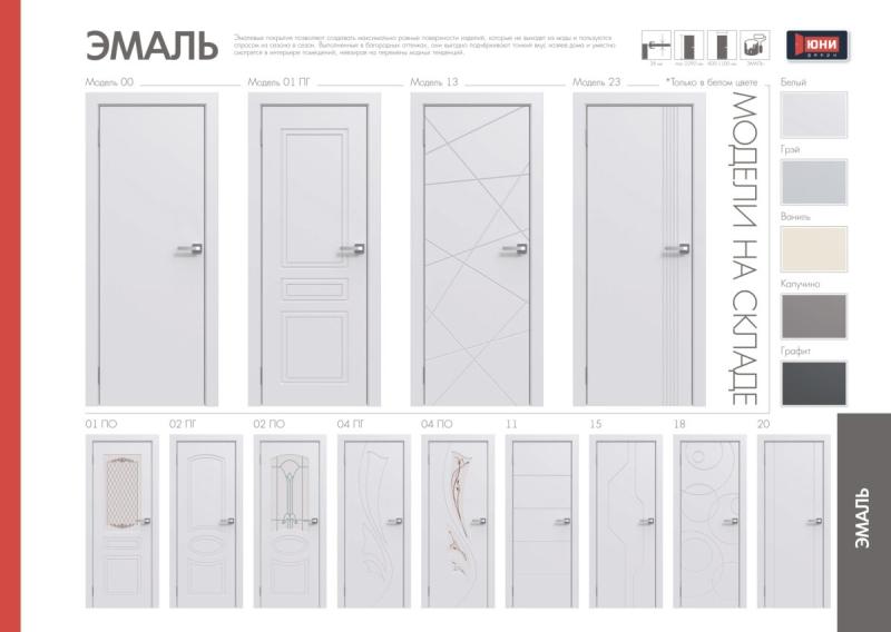 Межкомнатная дверь «ЭМАЛЬ» ПГ-28 (Цвет — Белый; Ваниль; Грэй; Капучино; Графит)