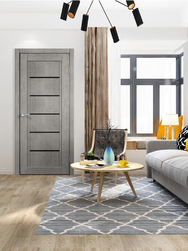 Межкомнатная дверь NEXT 1 цвет Муар светло-серый 