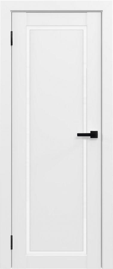 Межкомнатная дверь «ФЛЭШ ЭКО КЛАССИК» 01 Парящая филёнка / Белое стекло (Цвет — Белый)