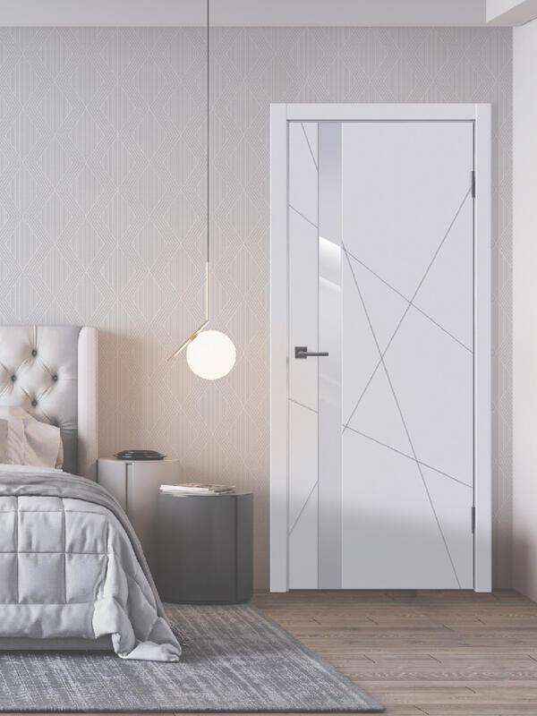 Межкомнатная дверь эмаль SCANDI S со стеклом Z1 без притвора Белый