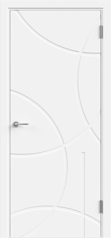 Межкомнатная дверь эмаль FUSION 1 глухое без притвора Белый