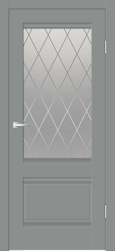 Межкомнатная дверь EMALUX ALTO со стеклом 2V без притвора Серый агат