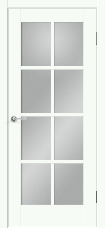 Межкомнатная дверь EMALUX ALTO 13 со стеклом без притвора Белый опал