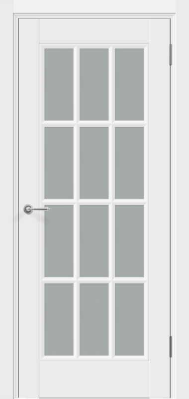 Межкомнатная дверь эмаль SCANDI 12V со стеклом без притвора Белый