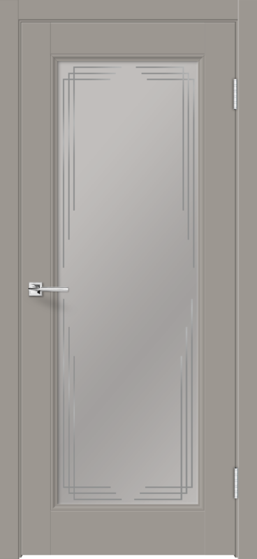 Межкомнатная дверь EMALUX VILLA со стеклом 4V без притвора Макиато