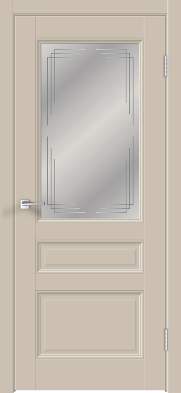 Межкомнатная дверь EMALUX VILLA со стеклом 3V без притвора Кварцит