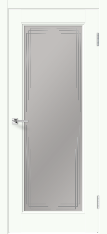 Межкомнатная дверь EMALUX VILLA со стеклом 4V без притвора Белый опал