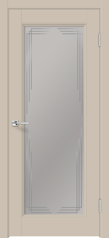 Межкомнатная дверь EMALUX VILLA со стеклом 4V без притвора Кварцит