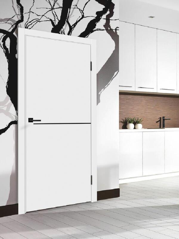 Межкомнатная дверь эмаль FLAT H1 глухое без притвора Белый