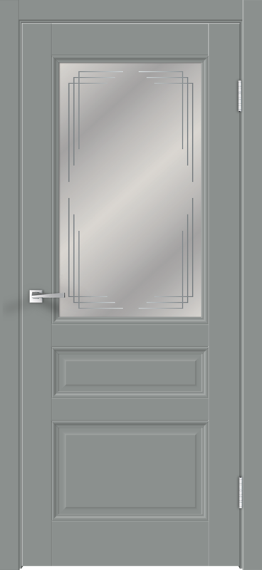 Межкомнатная дверь EMALUX VILLA со стеклом 3V без притвора Серый агат