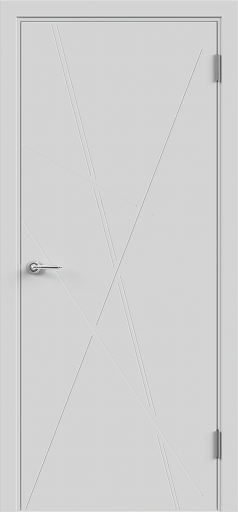 Межкомнатная дверь эмаль GEOMETRY 4 глухое без притвора Светло-серый