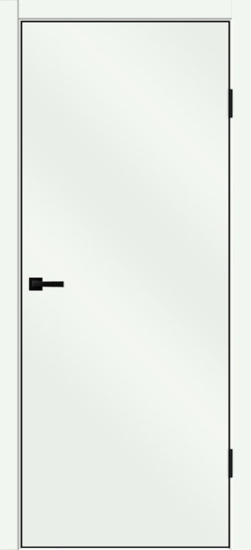 Межкомнатная дверь EMALUX TECHNO BLACK облегченное глухое под заказ Белый опал