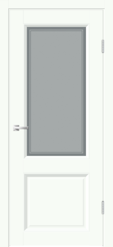 Межкомнатная дверь EMALUX ALTO 21 со стеклом 2V без притвора Белый опал
