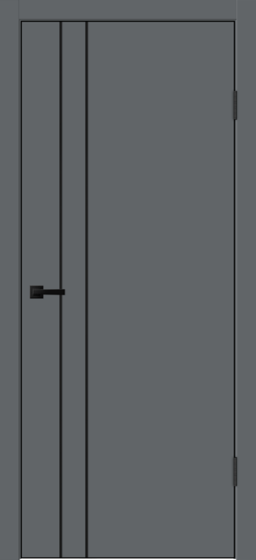 Межкомнатная дверь EMALUX TECHNO BLACK облегченное M2 глухое Вулкан