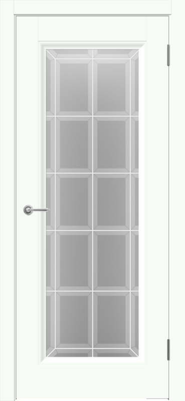 Межкомнатная дверь EMALUX ALTO 9 со стеклом без притвора Белый опал