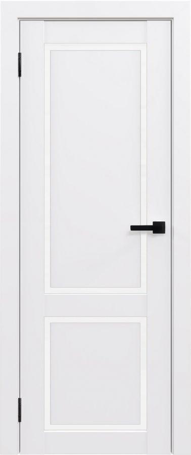 Межкомнатная дверь «ФЛЭШ ЭКО КЛАССИК» 02 Парящая филёнка / Белое стекло (Цвет — Белый)