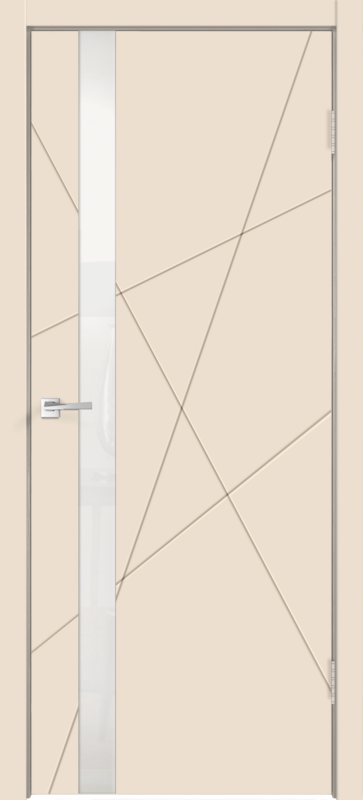 Межкомнатная дверь эмаль SCANDI S со стеклом Z1 без притвора Слоновая кость
