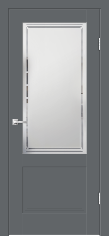 Межкомнатная дверь EMALUX ALTO 22 со стеклом 2V без притвора Вулкан