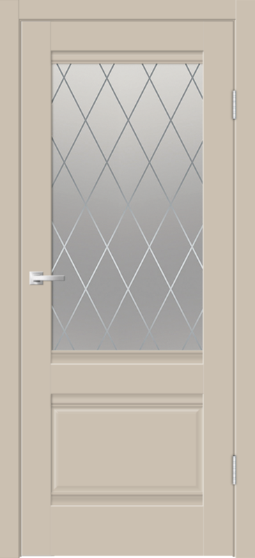 Межкомнатная дверь EMALUX ALTO со стеклом 2V без притвора Кварцит