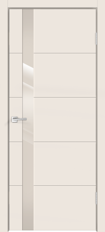 Межкомнатная дверь эмаль SCANDI F со стеклом Z1 без притвора Слоновая кость