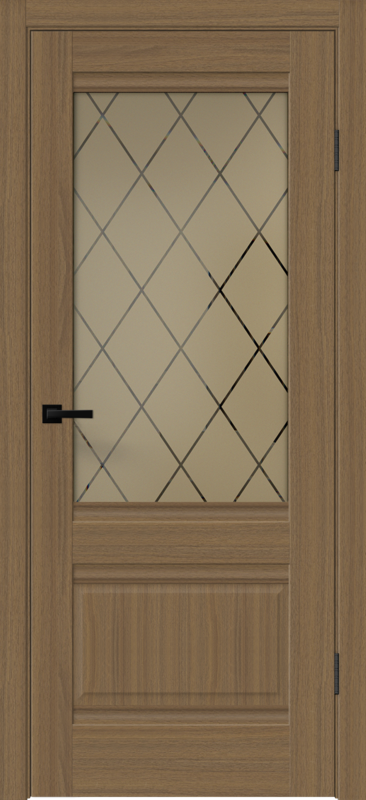 Межкомнатная дверь SOFTWOOD ALTO со стеклом 2V без притвора Орех американский мореный