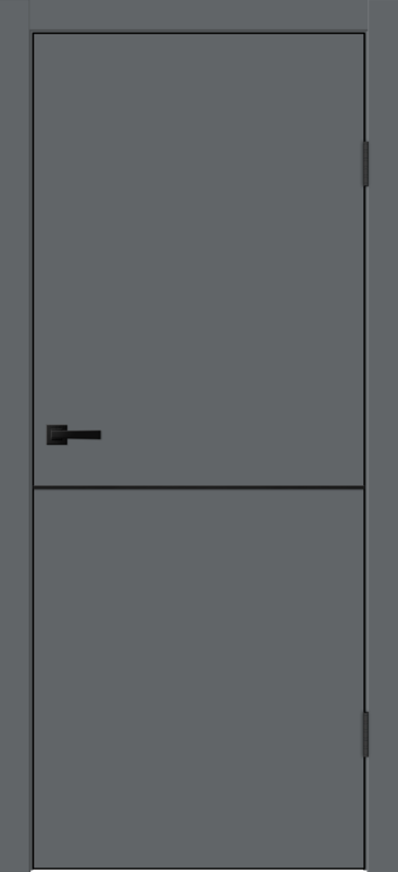 Межкомнатная дверь EMALUX TECHNO BLACK облегченное H1 глухое Вулкан