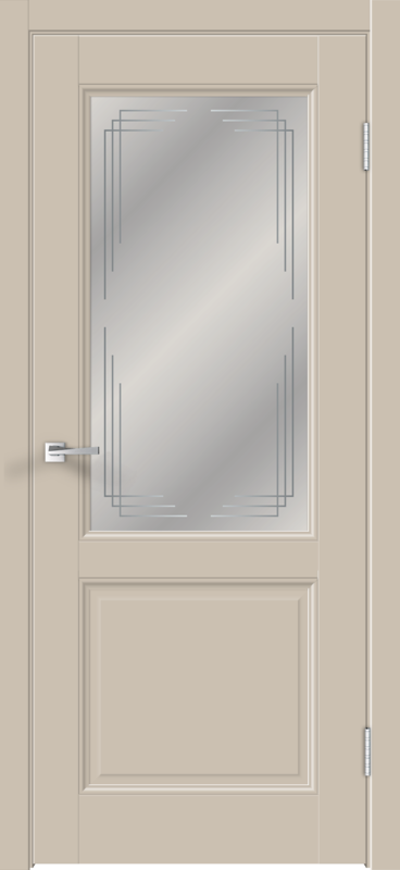Межкомнатная дверь EMALUX VILLA со стеклом 2V без притвора Кварцит