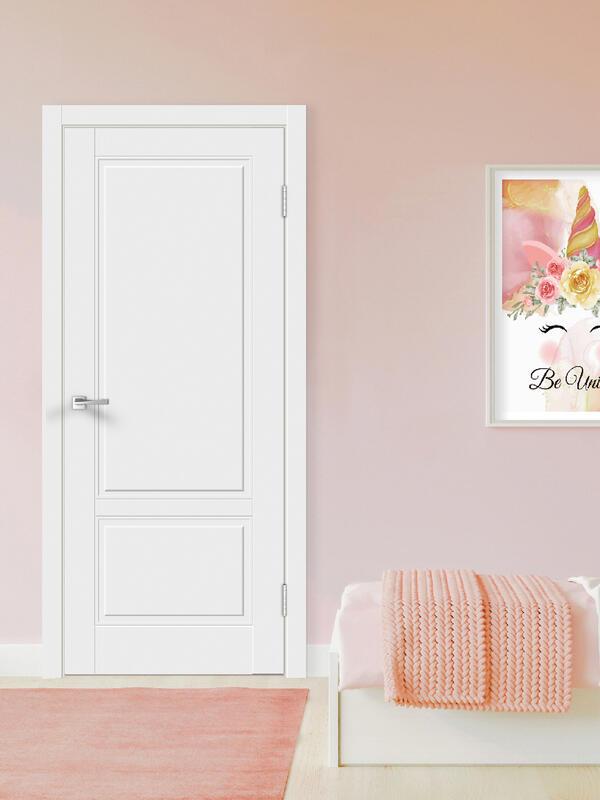 Межкомнатная дверь эмаль SCANDI глухое 2P без притвора Белый