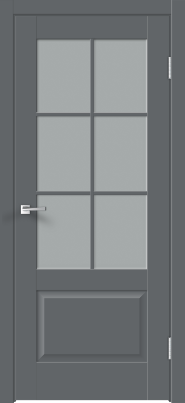 Межкомнатная дверь EMALUX ALTO 12 со стеклом без притвора Вулкан
