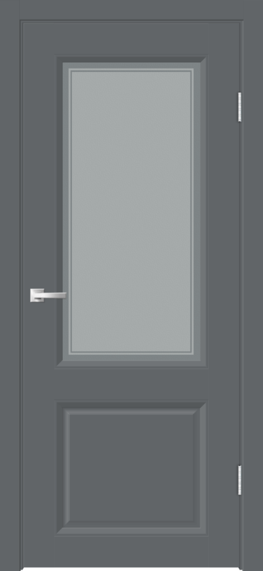 Межкомнатная дверь EMALUX ALTO 21 со стеклом 2V без притвора Вулкан