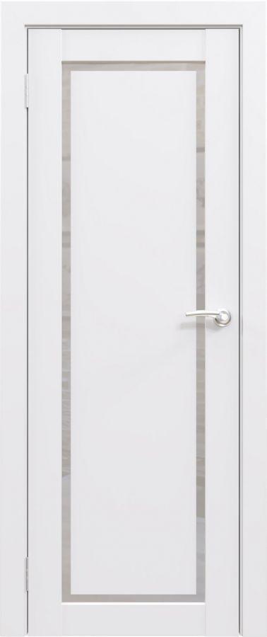 Межкомнатная дверь «ФЛЭШ ЭКО КЛАССИК» 01 Парящая филёнка / Матовое стекло (Цвет — Белый)