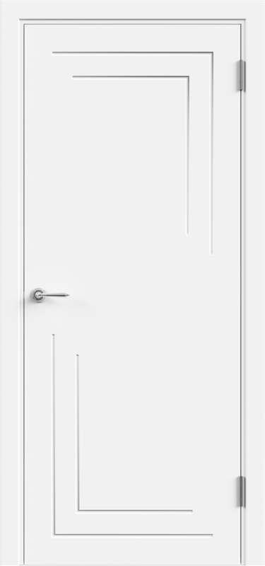 Межкомнатная дверь эмаль GEOMETRY 1 глухое без притвора Белый