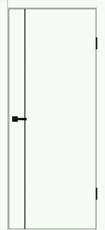 Межкомнатная дверь EMALUX TECHNO BLACK облегченное FM1 глухое Белый опал