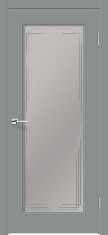 Межкомнатная дверь EMALUX VILLA со стеклом 4V без притвора Серый агат